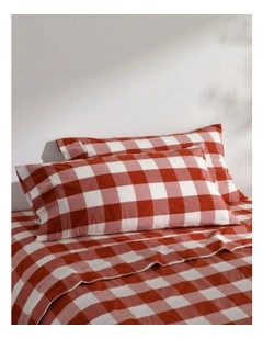 Remy Washed Cotton King Pillowcase Twin Pack in Rust