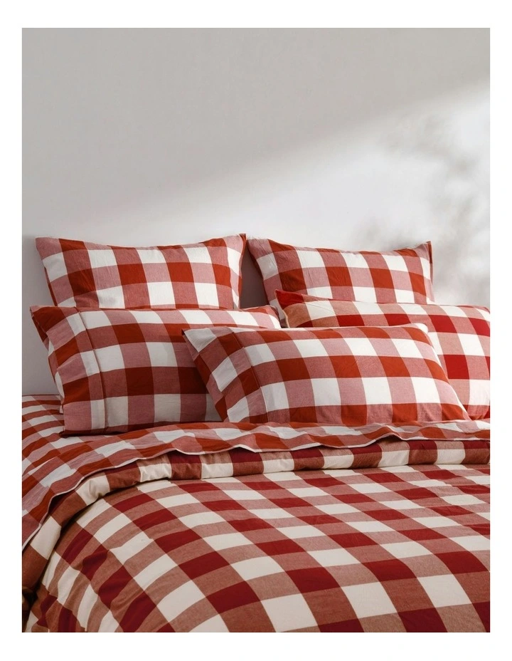 Remy Washed Cotton King Pillowcase Twin Pack in Rust image 5