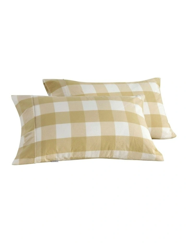 Remy Washed Cotton Pillowcase Twin Pack in Sand image 6