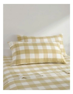 Remy Washed Cotton King Pillowcase Twin Pack in Sand