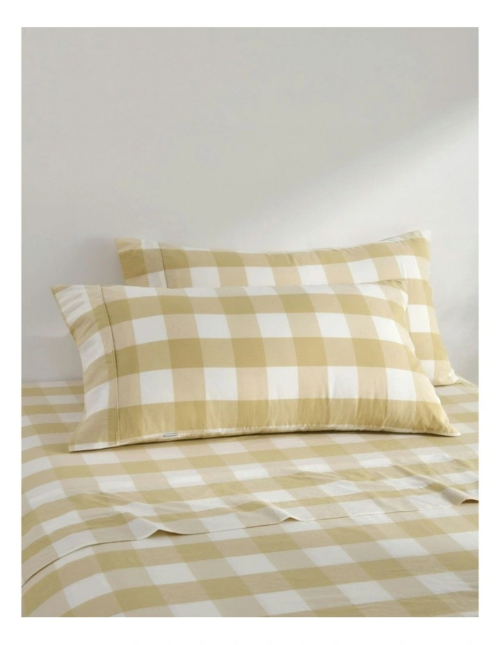 Remy Washed Cotton King Pillowcase Twin Pack in Sand image 1