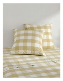 Remy Washed Cotton Euro Pillowcase Twin Pack in Sand
