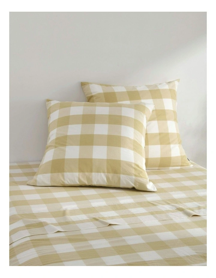 Remy Washed Cotton Euro Pillowcase Twin Pack in Sand image 1