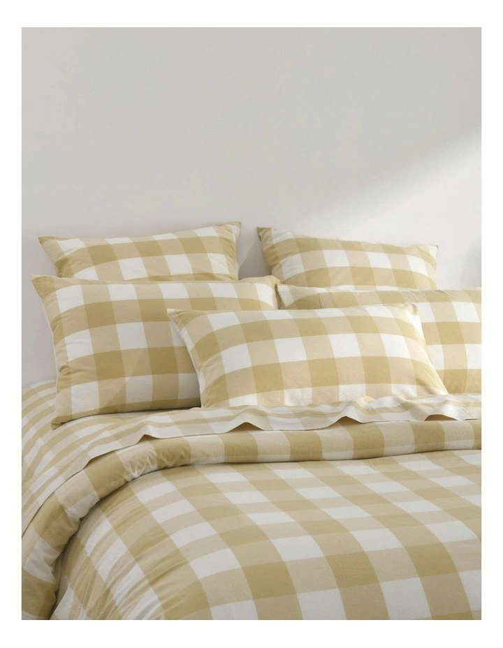 Remy Washed Cotton Euro Pillowcase Twin Pack in Sand image 3