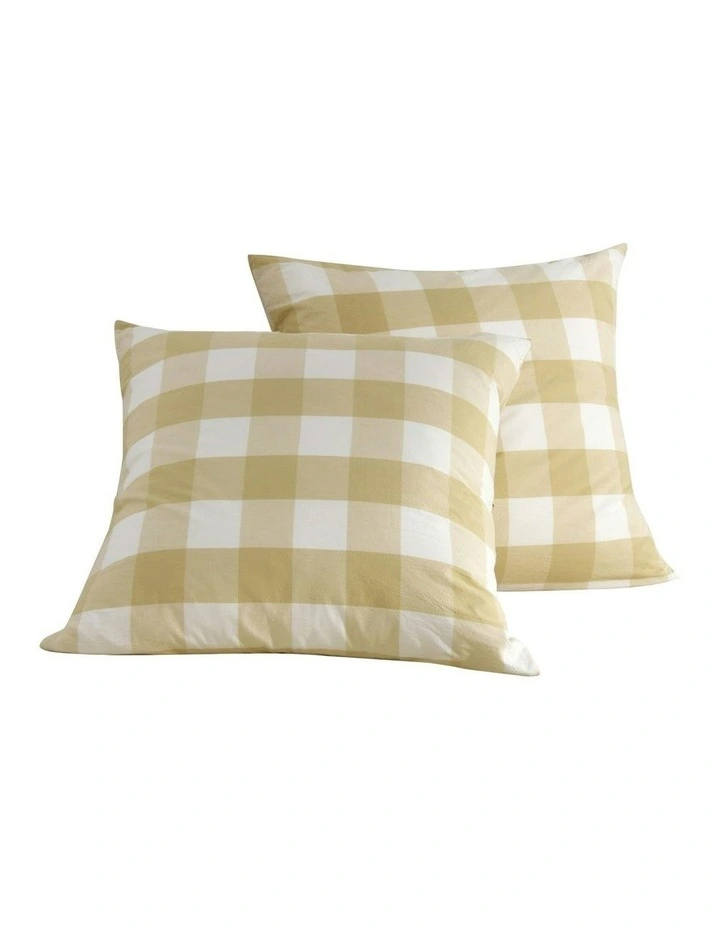 Remy Washed Cotton Euro Pillowcase Twin Pack in Sand image 6