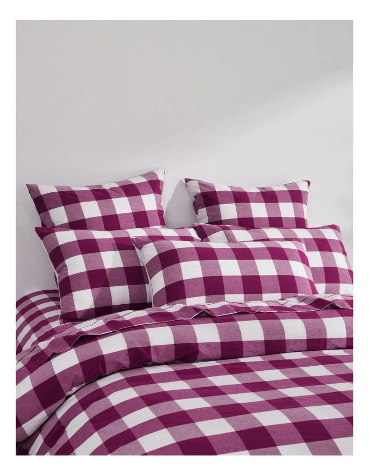 Remy Washed Cotton Pillowcase Twin Pack in Berry image 5