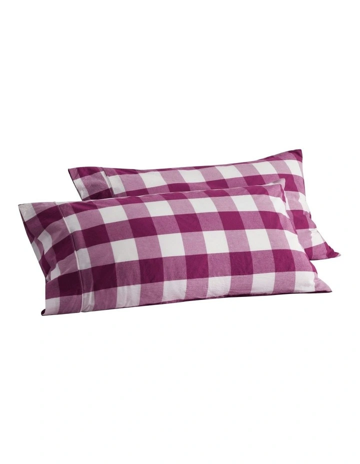 Remy Washed Cotton King Pillowcase Twin Pack in Berry image 6