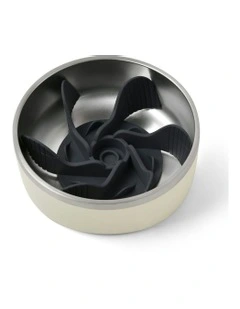 Duro Double Wall Stainless Steel Dog Bowl with Removable Slow Feeder Attachment Cream