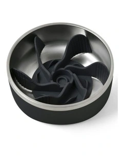 Duro Double Wall Stainless Steel Dog Bowl with Removable Slow Feeder Attachment Black
