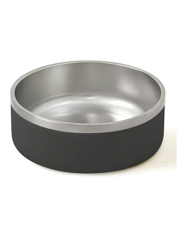Duro Double Wall Stainless Steel Dog Bowl with Removable Slow Feeder Attachment Black image 7