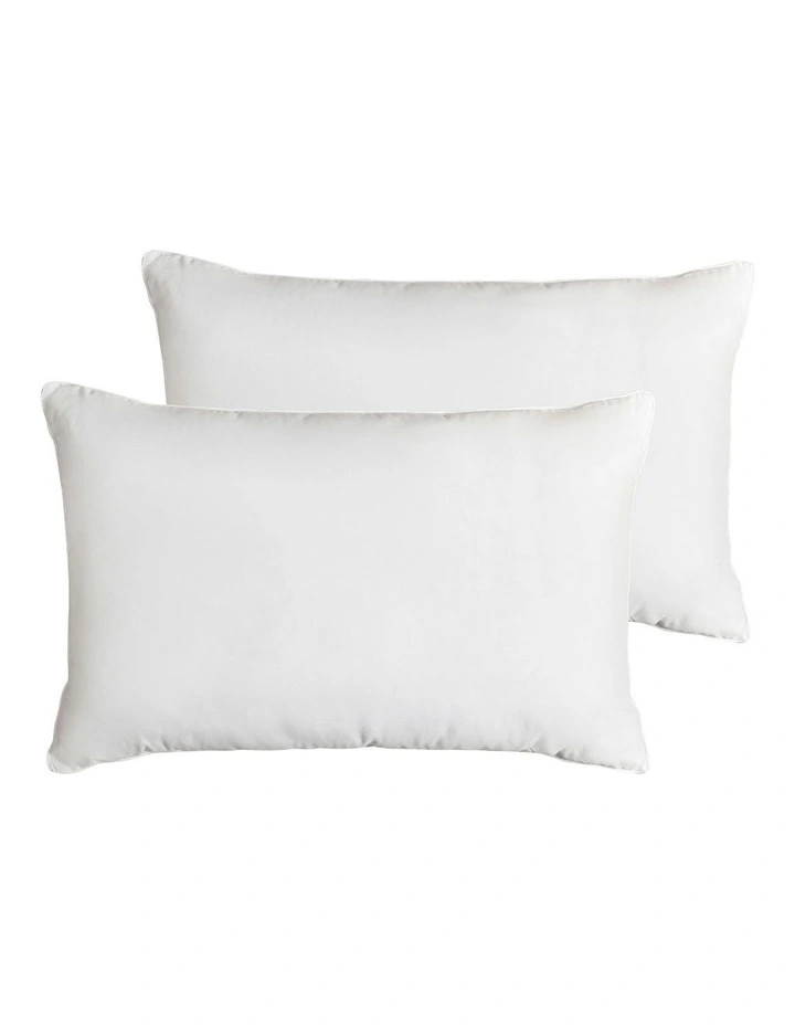 Standard Cotton Cover Down Pillow Pack Of 2 in White image 2