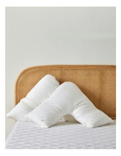 V Shape Cotton Pillow Pack Of 2 in White