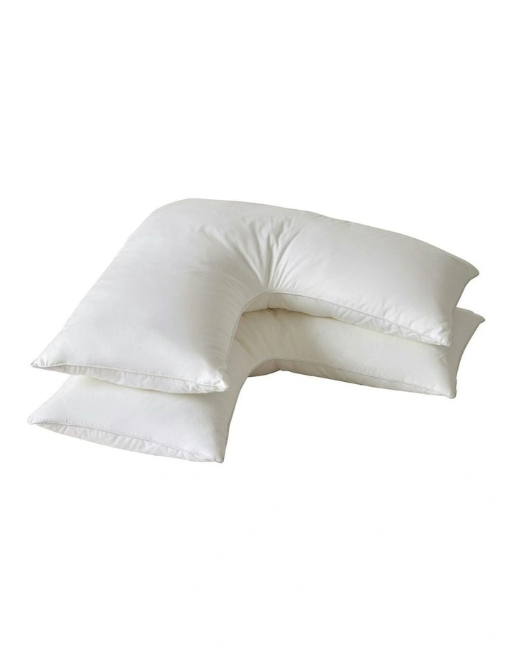 V Shape Cotton Pillow Pack Of 2 in White image 2