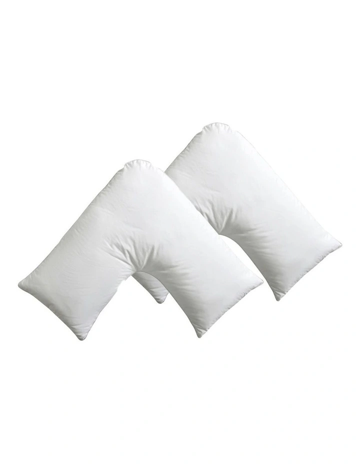 V Shape Cotton Pillow Pack Of 2 in White image 5