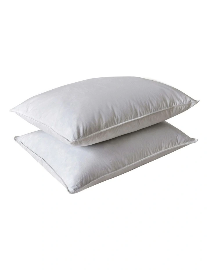 Standard Duck Feather And Down Pillow Pack Of 2 in White image 2