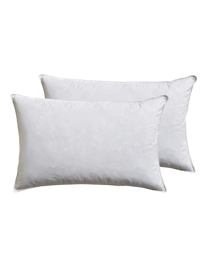 Standard Duck Feather And Down Pillow Pack Of 2 in White image 4