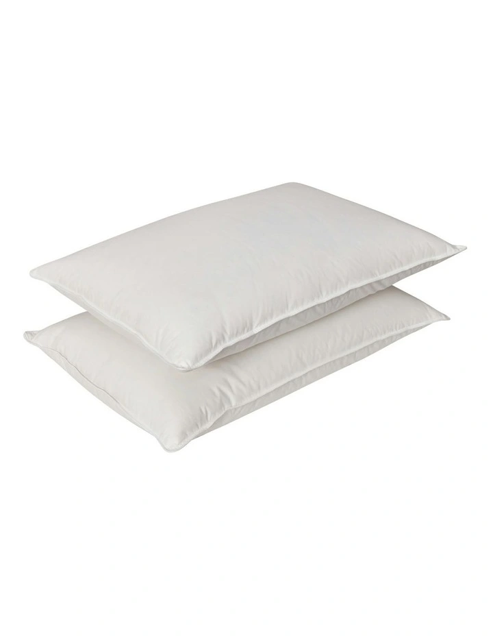 Luxe 50/50 Duck Down and Feather Pillow Twin Pack in White image 2