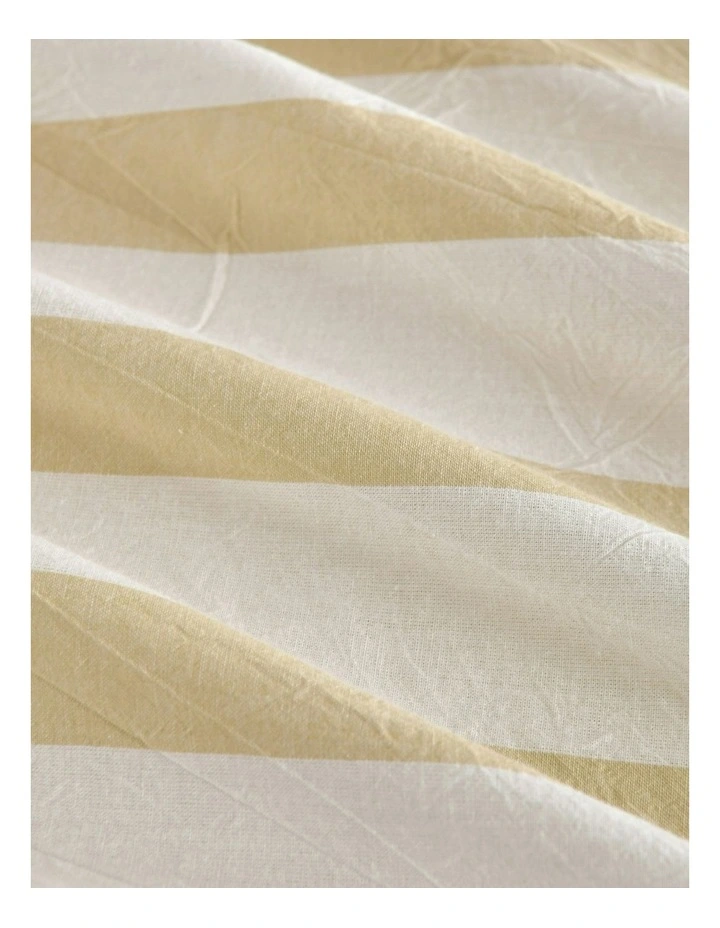 Cove Washed Cotton Yarn Dyed Wide Stripe Quilt Cover Set in Sand image 3