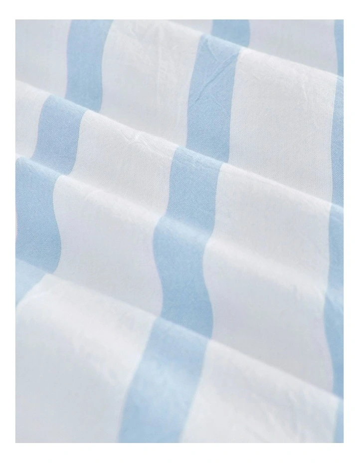 Bask Stripe Washed Cotton Quilt Cover Set in Sky image 3