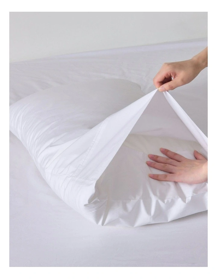 Cotton Percale Sheet Set 300TC in White image 7