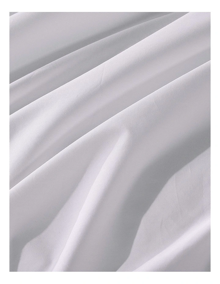 Cotton Percale Combo Fitted Sheet Set 300TC in White image 4