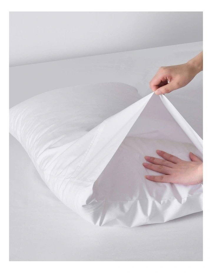 Cotton Percale Combo Fitted Sheet Set 300TC in White image 6