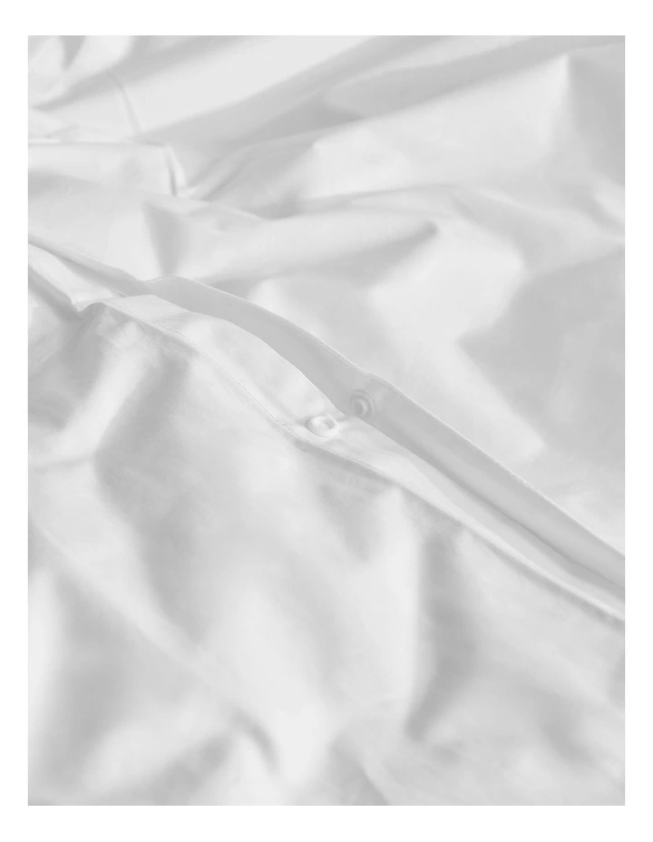300TC Cotton Percale Quilt Cover Set in White image 3