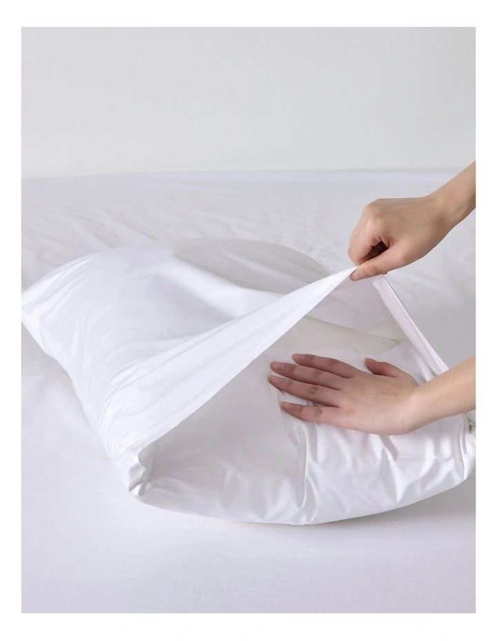 300TC Cotton Percale Quilt Cover Set in White image 5