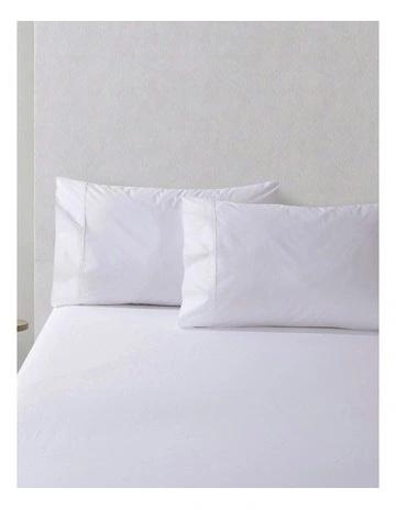 300TC Cotton Percale Standard Pillowcase Twin Pack in White