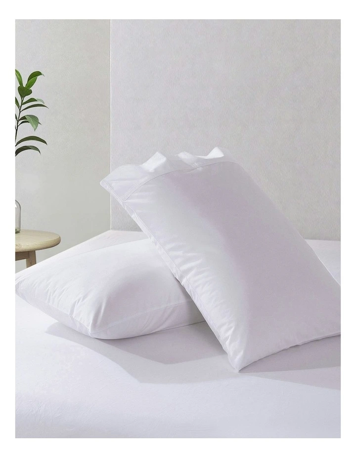 300TC Cotton Percale Standard Pillowcase Twin Pack in White image 5