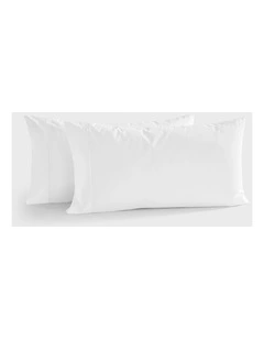 300TC Cotton Percale King Pillowcase  Twin Pack in White