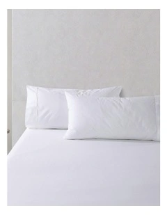 300TC Cotton Percale King Pillowcase Twin Pack in White