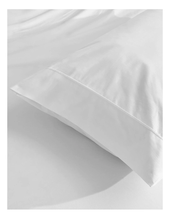 300TC Cotton Percale King Pillowcase  Twin Pack in White image 3