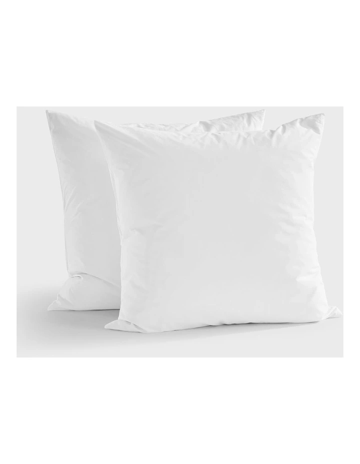 300TC Cotton Percale Euro Pillowcase  Twin Pack in White image 1