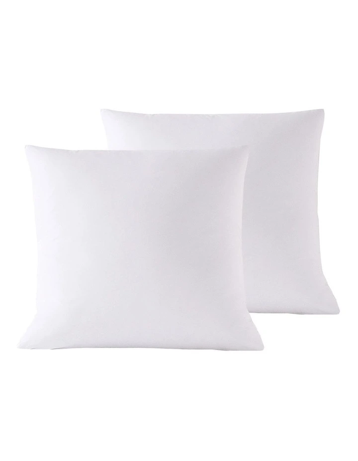 300TC Cotton Percale Euro Pillowcase Twin Pack in White image 4