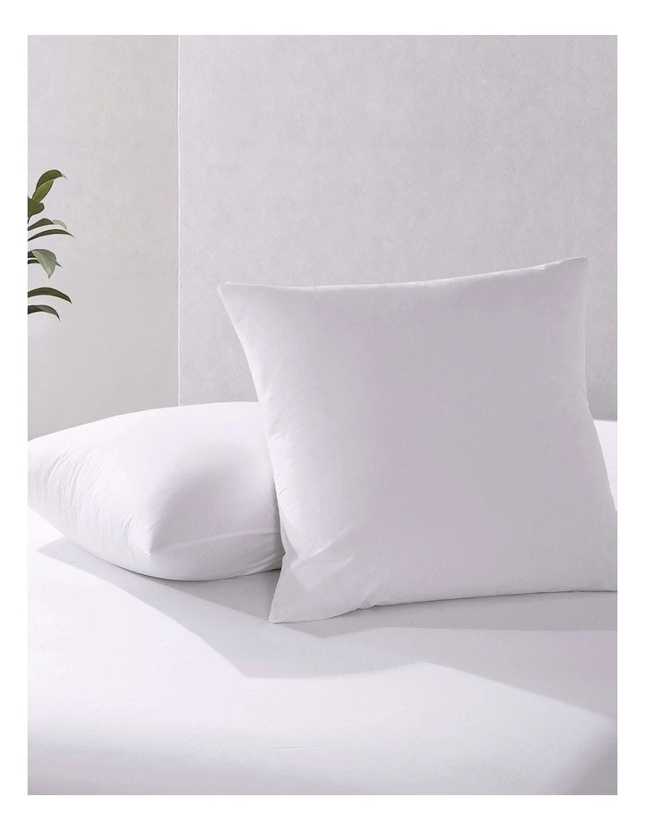 300TC Cotton Percale Euro Pillowcase Twin Pack in White image 5