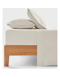 300TC Cotton Percale Sheet Set in Oat