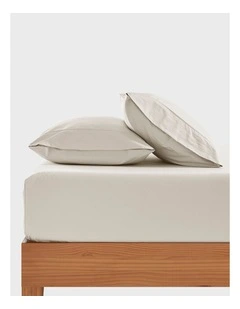300TC Cotton Percale Combo Fitted Sheet Set in Oat