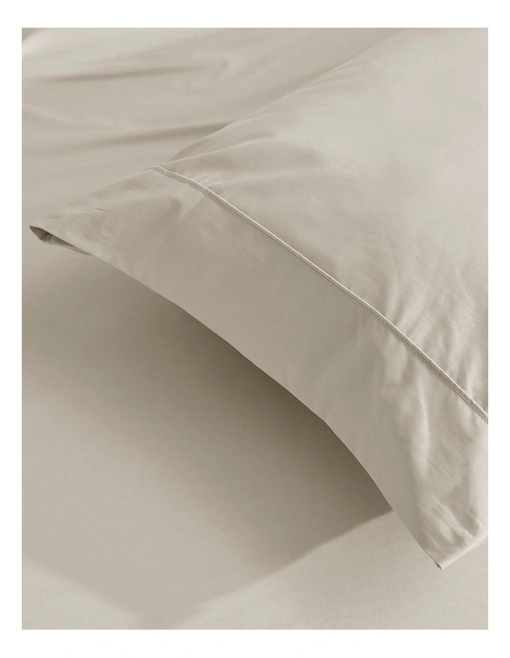 300TC Cotton Percale Combo Fitted Sheet Set in Oat image 3