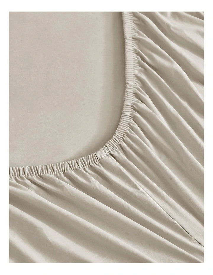 300TC Cotton Percale Combo Fitted Sheet Set in Oat image 4
