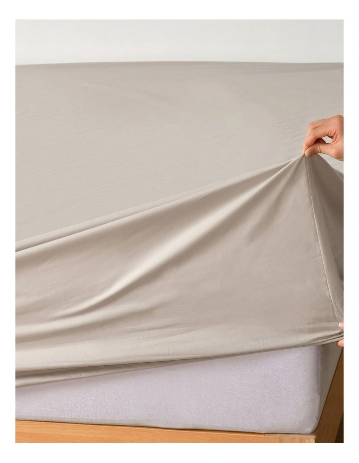 300 Thread Count Cotton Percale Combo Fitted Sheet Set in Oat image 5