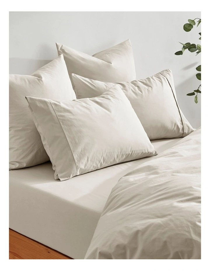300TC Cotton Percale Combo Fitted Sheet Set in Oat image 6