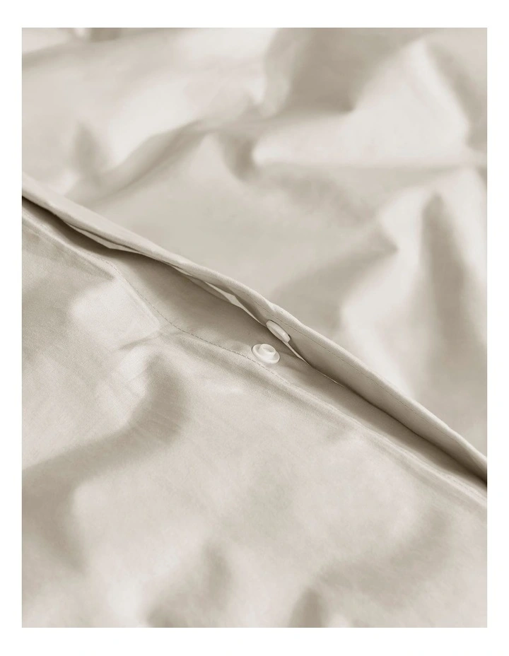 300TC Cotton Percale Quilt Cover Set in Oat image 3