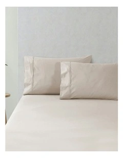 300 Thread Count Cotton Percale Standard Pillowcase Pack Of 2 in Oat