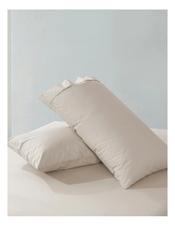 300 Thread Count Cotton Percale King Pillowcase Pack Of 2 in Oat image 5