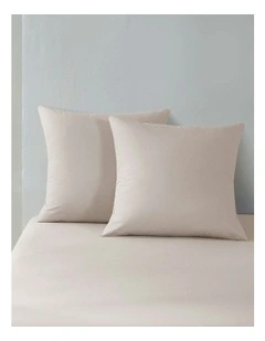 300 Thread Count Cotton Percale Euro Pillowcase Pack Of 2 in Oat