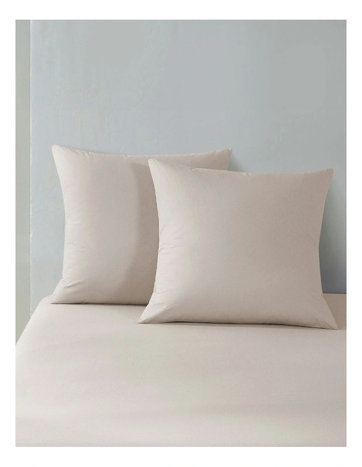 300 Thread Count Cotton Percale Euro Pillowcase Pack Of 2 in Oat image 1