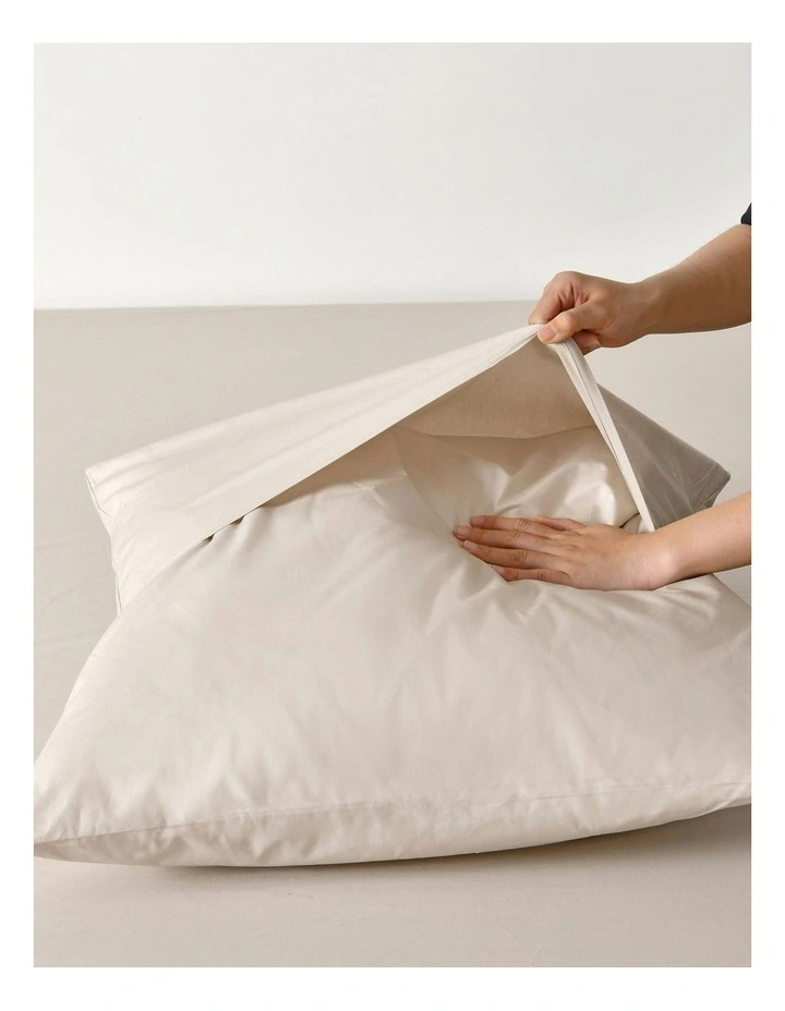 300 Thread Count Cotton Percale Euro Pillowcase Pack Of 2 in Oat image 2