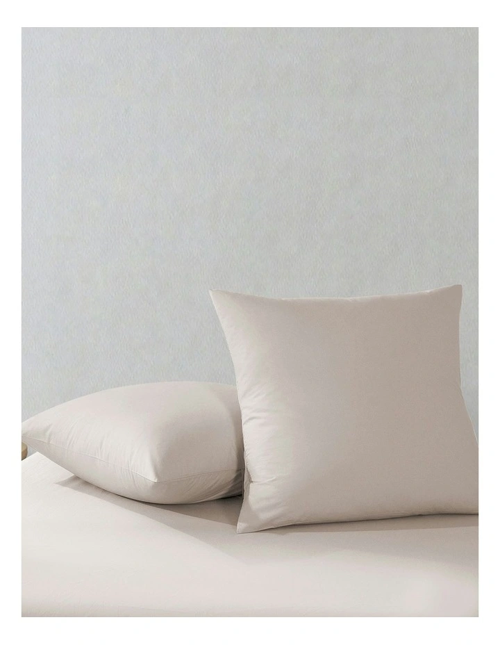 300 Thread Count Cotton Percale Euro Pillowcase Pack Of 2 in Oat image 4