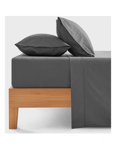 300TC Cotton Percale Sheet Set in Charcoal